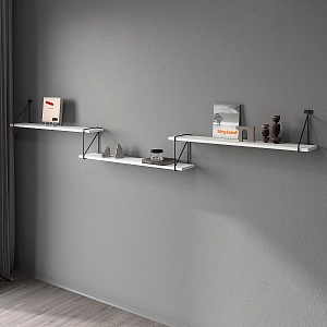 Полка с полкодержателями COFFEE SH3-ROD/BAR, белый, 2380х166х392 мм